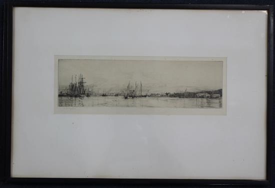 Harold Wyllie (1880-1973) Medina River; Entrance to Portsmouth Harbour and Yarmouth, largest 7.5 x 9.75in.